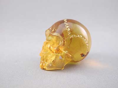 AB-10 : Genuine Natural Amber Crystal Skull