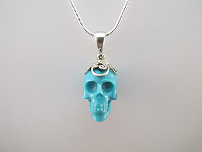 turquoise skull pendant